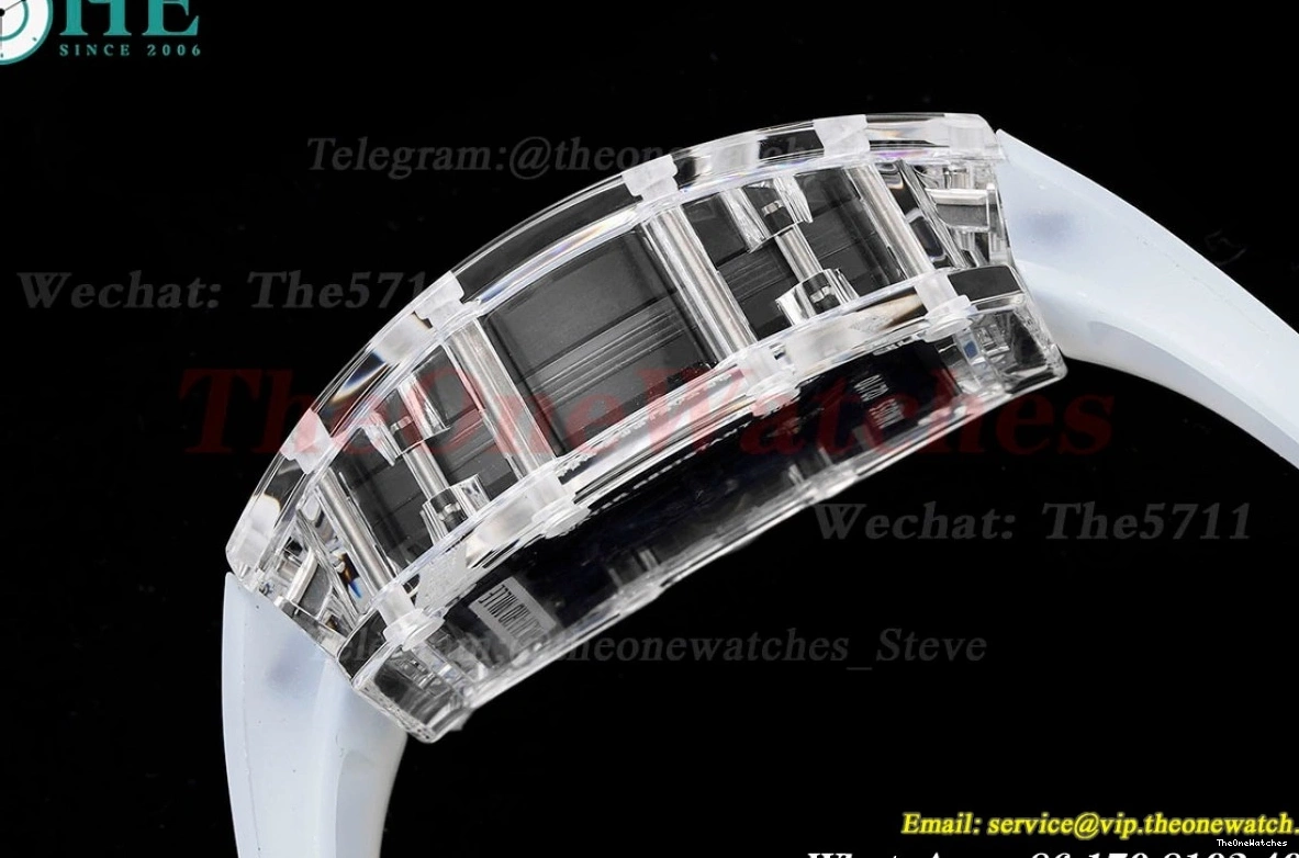 on strap  Dial RM055 Skeleton Transparent Transparent Rubber Sonic Clone  RMUL2 0208